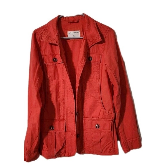 Eddie Bauer Jackets & Blazers - Eddie Bauer Womens Coral Jacket Blazer With Quilted Elbows, Size Tall Medium